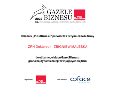 Zakład Doktorvolt w rankingu Gazeli Biznesu 2022