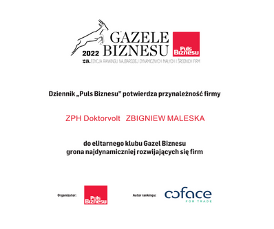 Zakład Doktorvolt w rankingu Gazeli Biznesu 2022