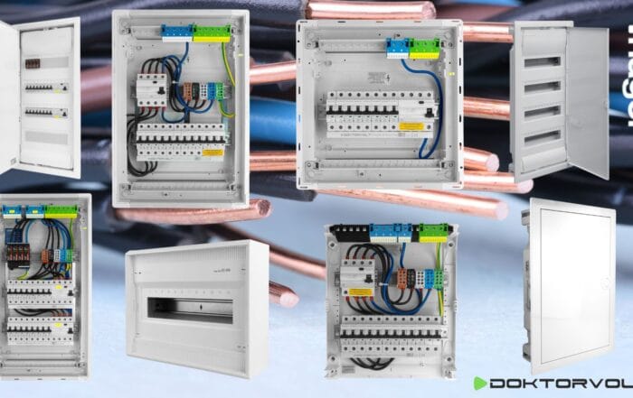 Hager distribution board with modular circuits and clean wiring