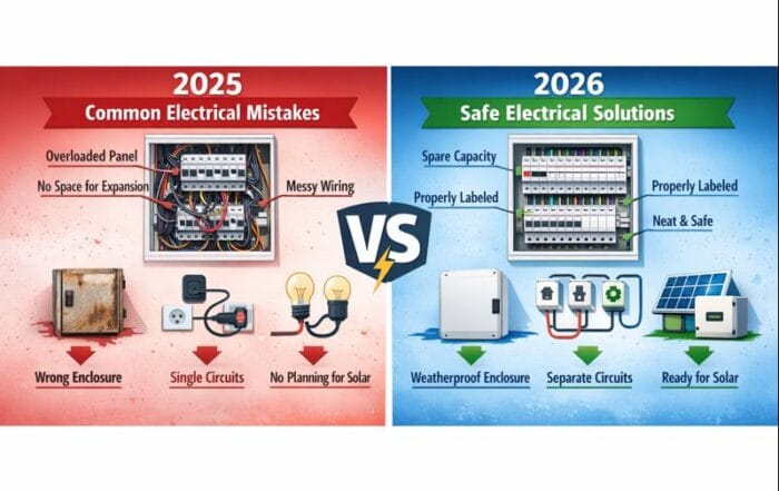 Electrical installation mistakes 2025 vs safe solutions 2026