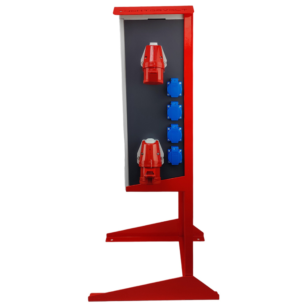Baustromverteiler auf Ständer OS-S/FI SET tragbar mit Steckdosen 2x32A 1x16A CEE MENNEKES 8x230V Schuko Stromverteiler für Baustellen Stromkasten mit Schutz Doktorvolt DV-8379-D – Bild 16