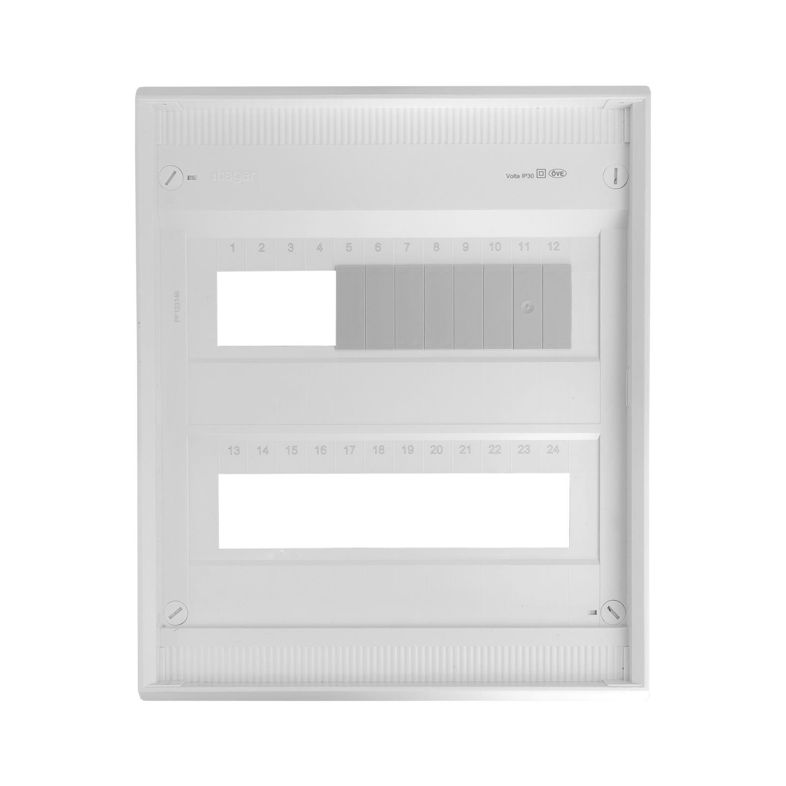 Rozdzielnica modułowa natynkowa 2x12 zabezpieczona 8xMCB 1xRCCB VDE ogranicznik przepięć Saltek okablowana skrzynka elektryczna Hager 370x305x96,5mm zaciski rozgałęźne L1, L2, L3, N, PE Doktorvolt DV-6302-NT - obrazek 5