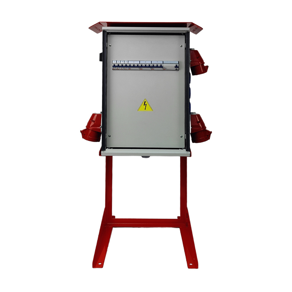 Baustromverteiler auf Ständer OS-S/FI SET tragbar mit Steckdosen 2x32A 1x16A CEE MENNEKES 8x230V Schuko Stromverteiler für Baustellen Stromkasten mit Schutz Doktorvolt DV-8379-D – Bild 5