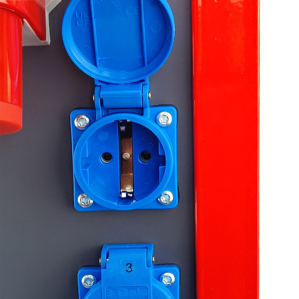 Baustromverteiler auf Ständer OS-S/FI SET tragbar mit Steckdosen 2x32A 1x16A CEE MENNEKES 8x230V Schuko Stromverteiler für Baustellen Stromkasten mit Schutz Doktorvolt DV-8379-D – Bild 8