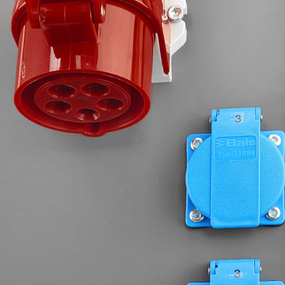 Baustromverteiler auf Ständer OS-S/FI SET tragbar mit Steckdosen 2x32A 1x16A CEE MENNEKES 8x230V Schuko Stromverteiler für Baustellen Stromkasten mit Schutz Doktorvolt DV-8379-D – Bild 9