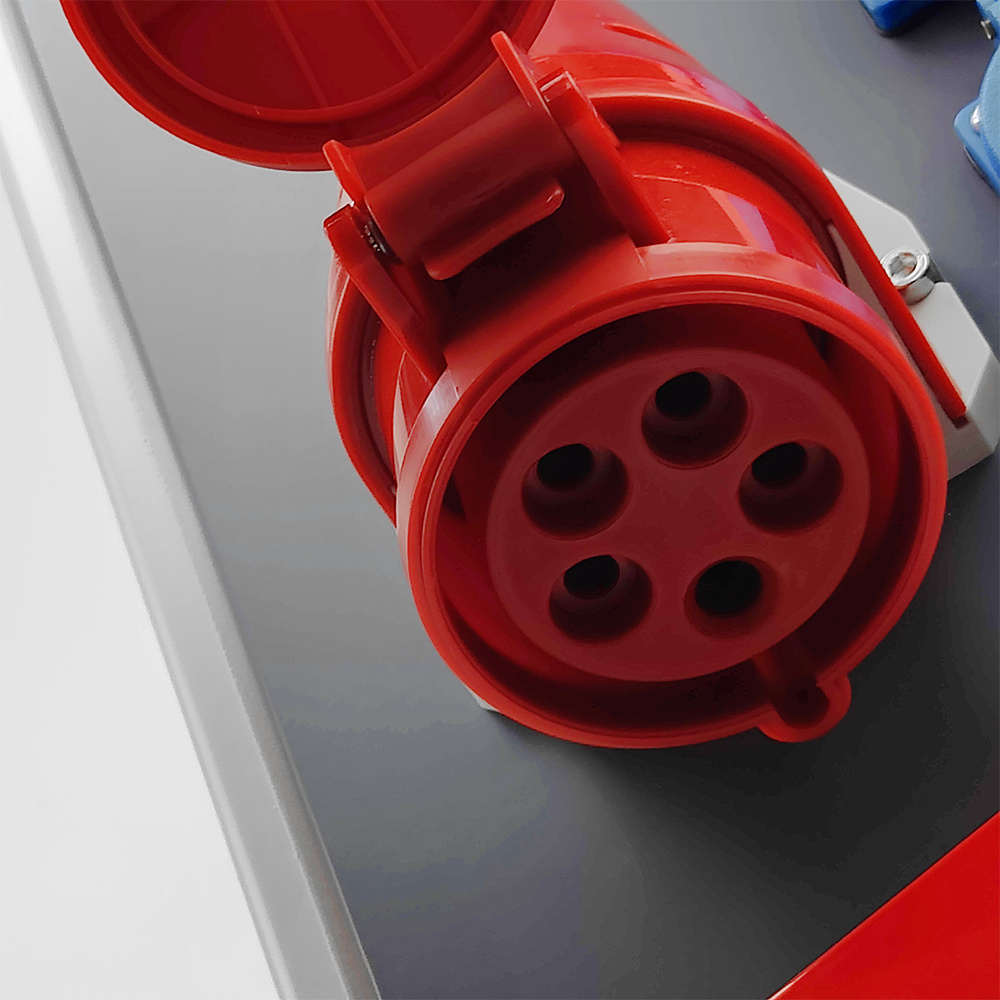 Baustromverteiler auf Ständer OS-S/FI SET tragbar mit Steckdosen 2x32A 1x16A CEE MENNEKES 8x230V Schuko Stromverteiler für Baustellen Stromkasten mit Schutz Doktorvolt DV-8379-D – Bild 10