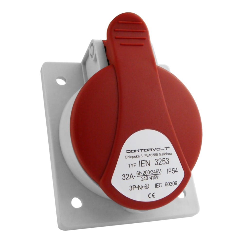 Gniazdo tablicowe skośne 32A 5P IP54 Doktorvolt 6411 - Image 2