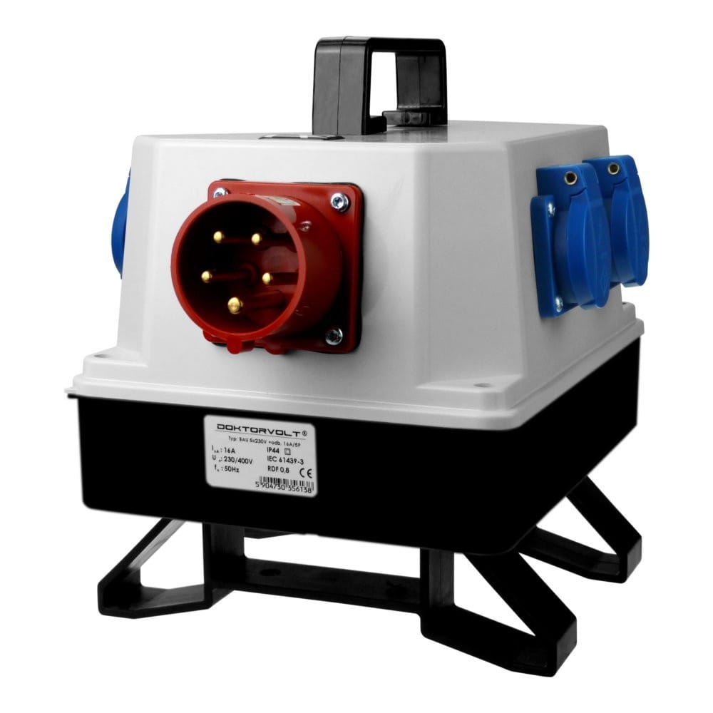 Rozdzielnica budowlana wtyczka odbiornikowa 16A BAU 5x230V Schuko Mennekes Doktorvolt® 6138 - obrazek 2