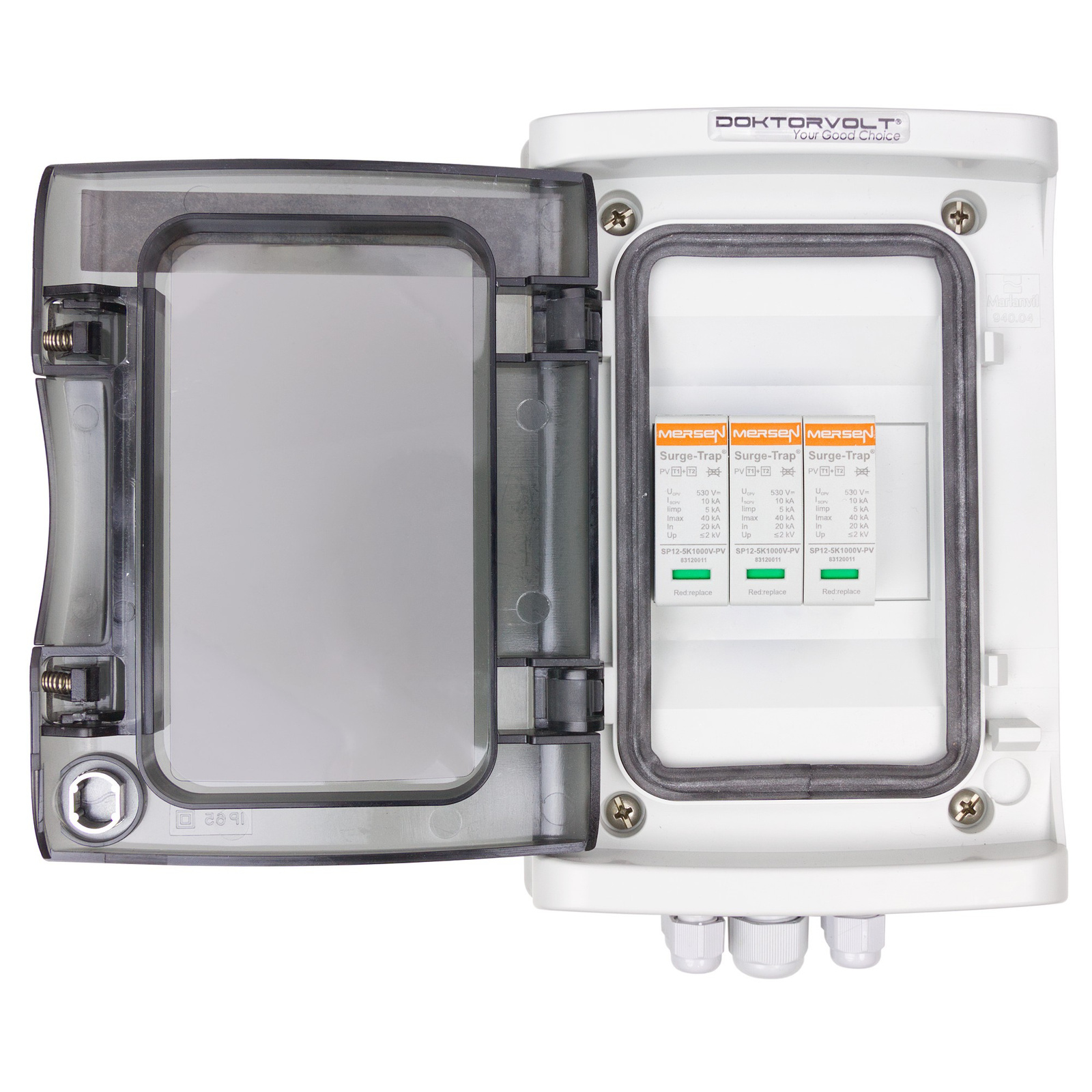 Solar Anschlusskasten PV DC 1000V 1x T1 T2 Mersen 1-String PG Doktorvolt DV-4395-FOT – Bild 2