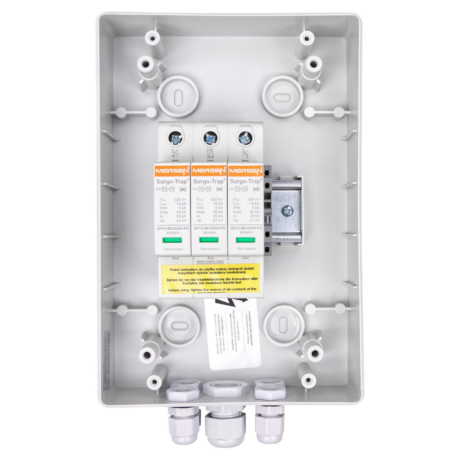 Solar Anschlusskasten PV DC 1000V 1x T1 T2 Mersen 1-String PG Doktorvolt DV-4395-FOT – Bild 3