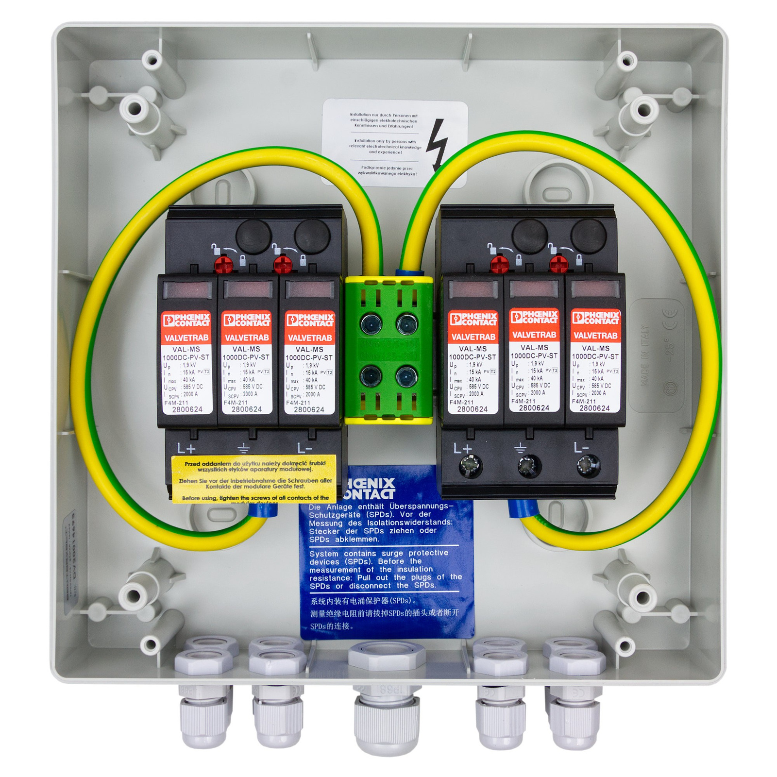 Rozdzielnica PV Fotowoltaiczna Solarna 2-Stringowa DC 1000V T2 PG Phoenix Contact Doktorvolt 4432 - obrazek 3