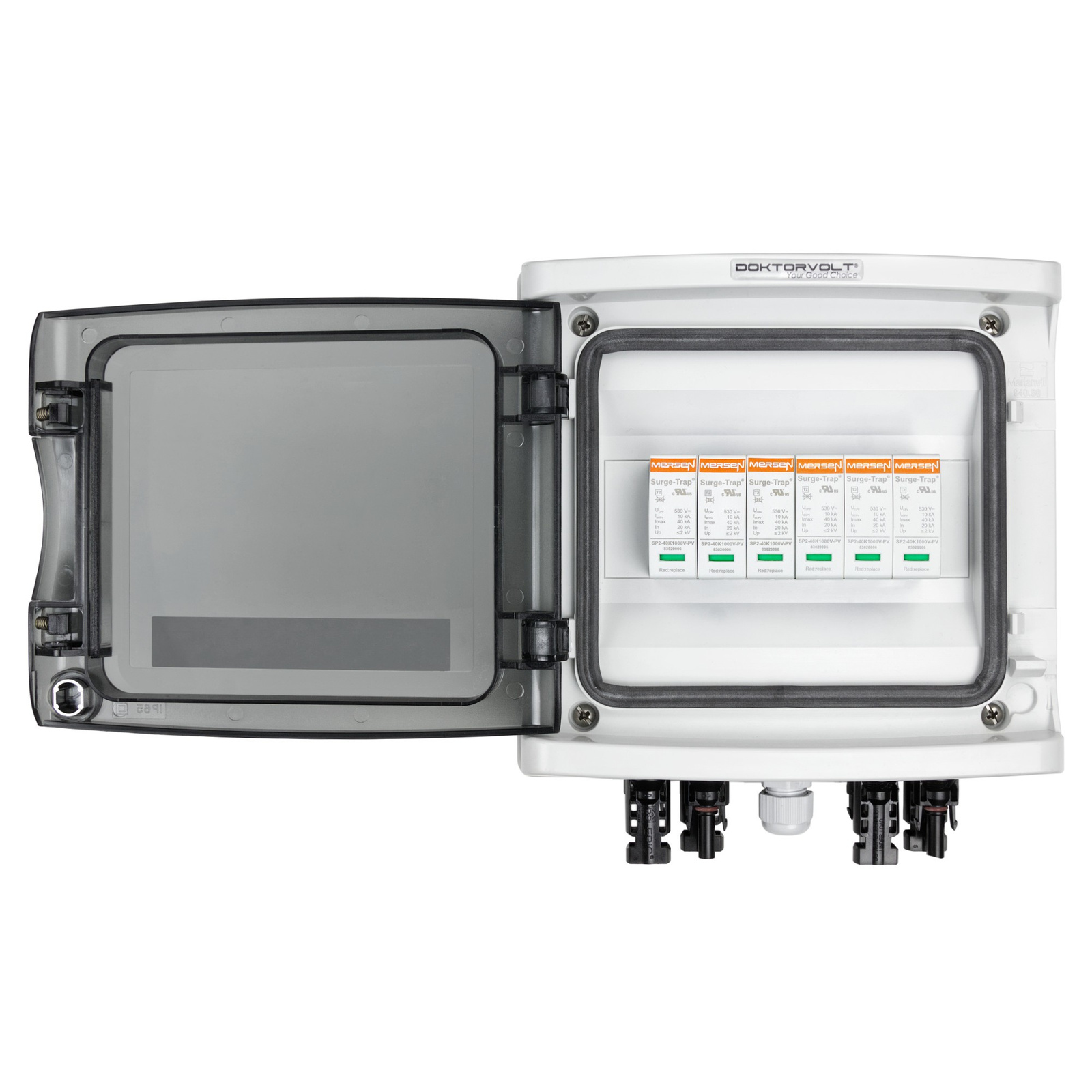 Rozdzielnica PV Fotowoltaiczna Solarna 2-Stringowa DC 1000V T2 Mersen Doktorvolt 4449 - obrazek 2