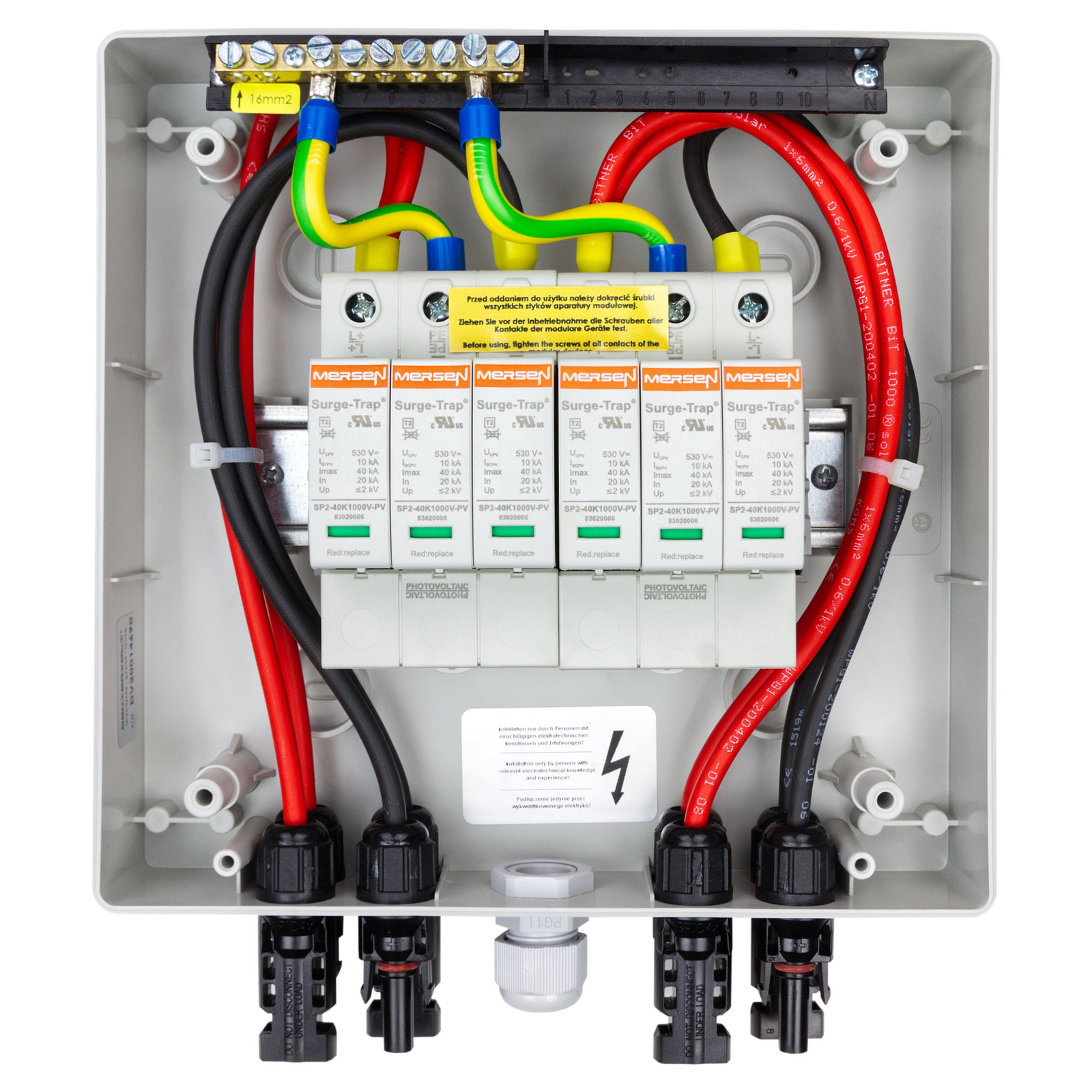 Rozdzielnica PV Fotowoltaiczna Solarna 2-Stringowa DC 1000V T2 Mersen Doktorvolt 4449 - obrazek 3