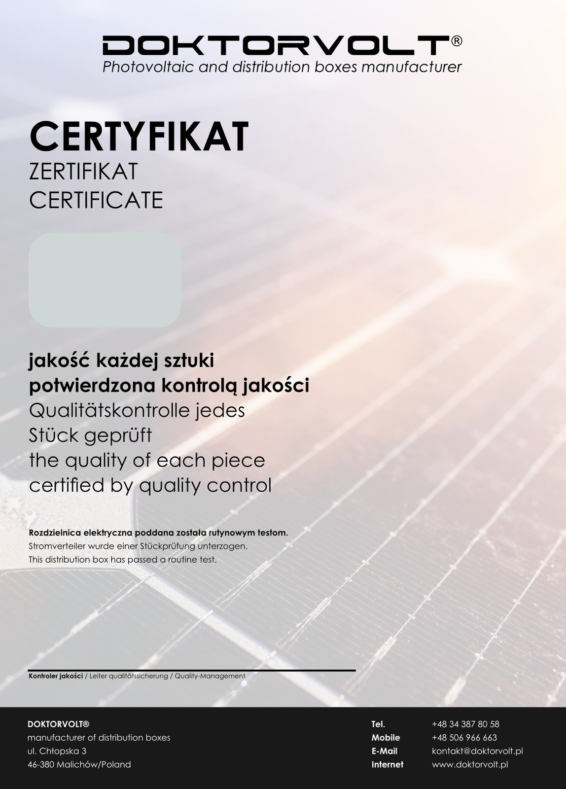 Rozdzielnica PV Fotowoltaiczna Solarna 2-Stringowa DC 1000V T2 Phoenix Contact Doktorvolt 4456 - Image 3