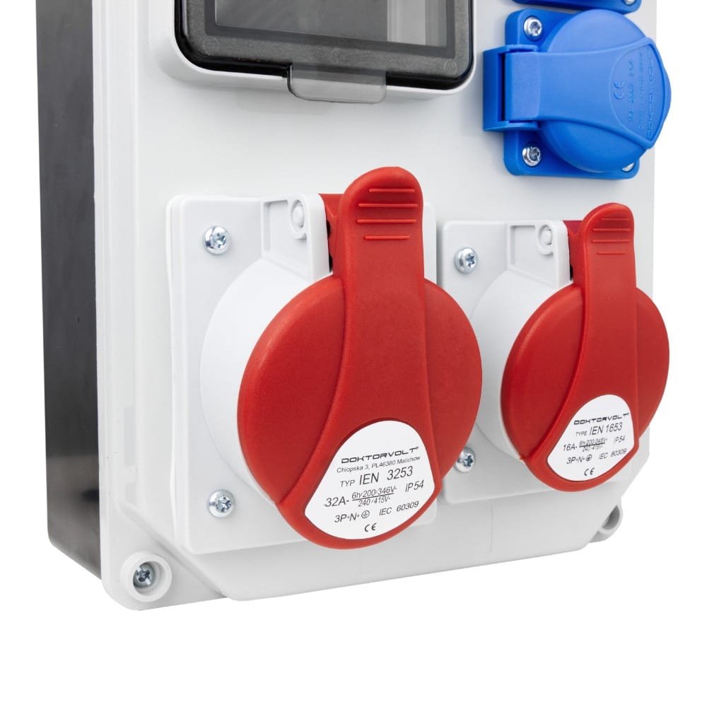 Rozdzielnica budowlana HL 32A 16A 2x230V Schuko Doktorvolt 5347 - Image 3