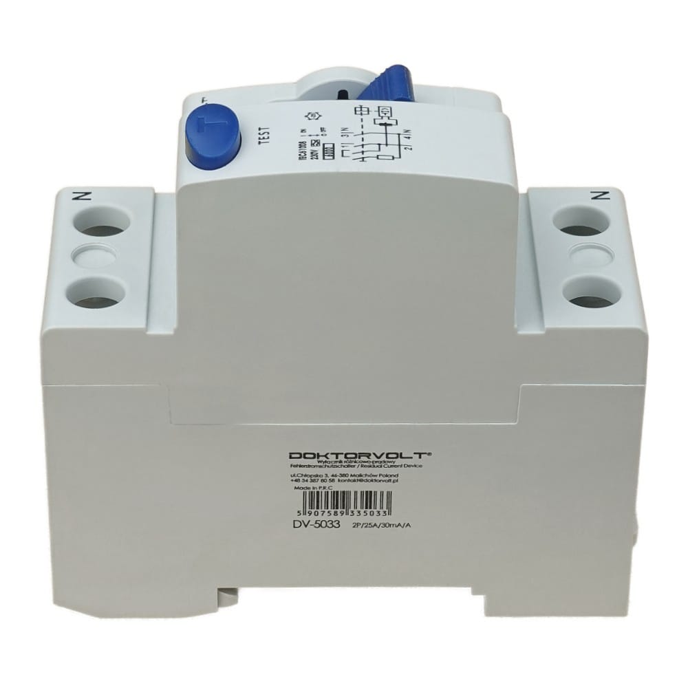 Wyłącznik różnicowoprądowy 2P 25A 30mA typ A Doktorvolt 5033 - obrazek 2