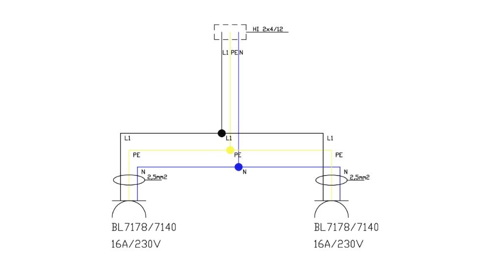 Energiewürfel Stromverteiler mDV franz/belg System 2x230V/16A für Druckluft ∅8mm Doktorvolt DV-2756-F – Bild 2