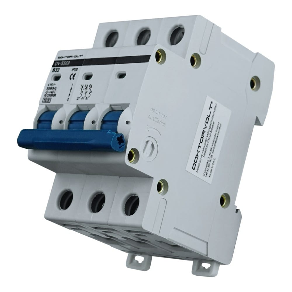 Wyłącznik nadprądowy 3P B32A 6kA bezpiecznik 3-fazowy Doktovolt 5569 - Image 2