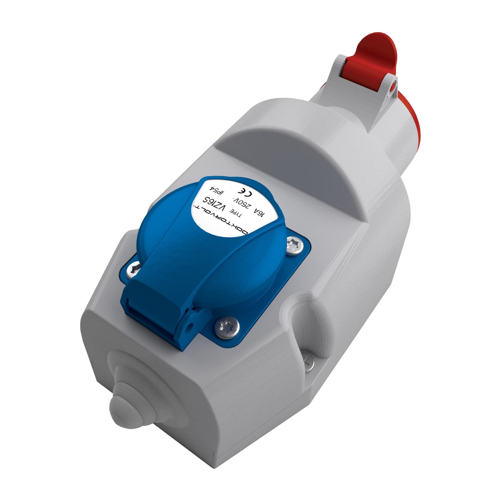 Gniazdo natynkowe siłowe 16A/5P + 230V/16A IZVZ-S 1653 DV 6352 - obrazek 3