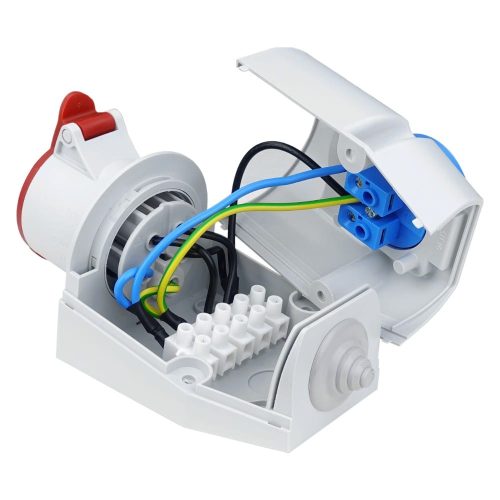 Gniazdo natynkowe siłowe 16A/5P + 230V/16A IZVZ-S 1653 DV 6352 - obrazek 4