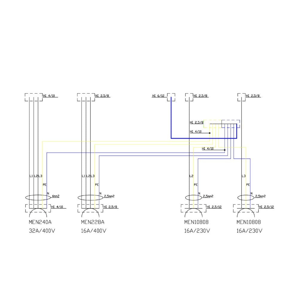 Rozdzielnica budowlana TD 32A 16A 2x230V IP65 Schuko Doktorvolt 6664 - obrazek 3