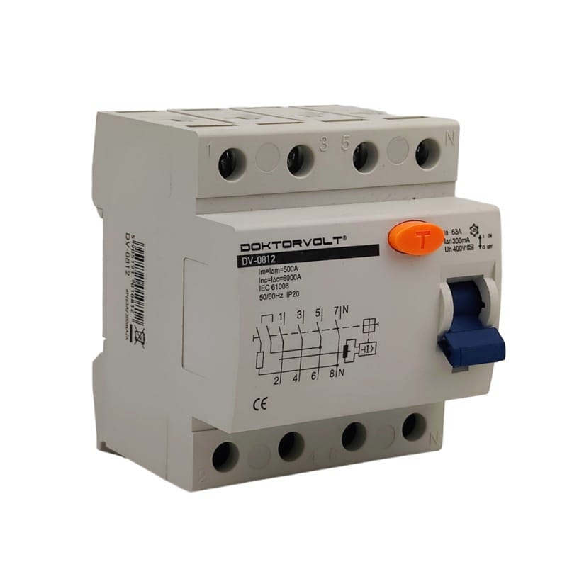 Wyłącznik różnicowoprądowy Typ A Doktorvolt 300mA 63A 4P RCD 0812
