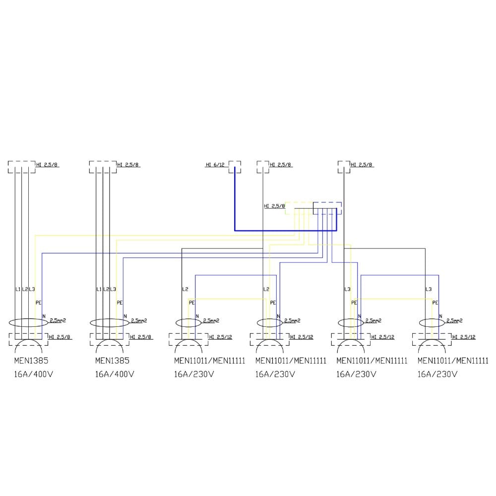 Rozdzielnica budowlana TD 2x16A 4x230V Schuko Doktorvolt 6084 - obrazek 4