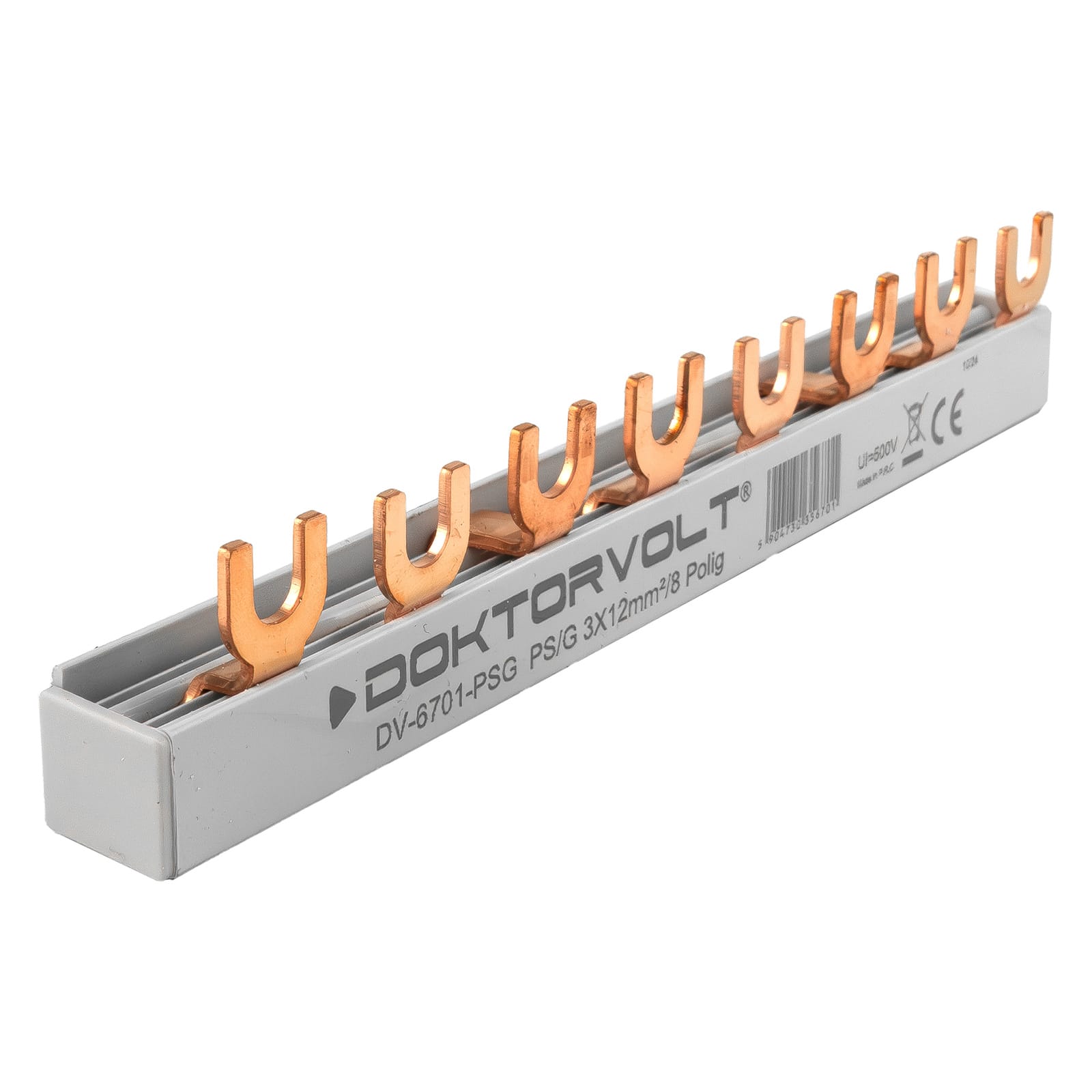 Szyna łączeniowa grzebieniowa 3-fazowa 8-modułowa 12mm2 80A DV 6701