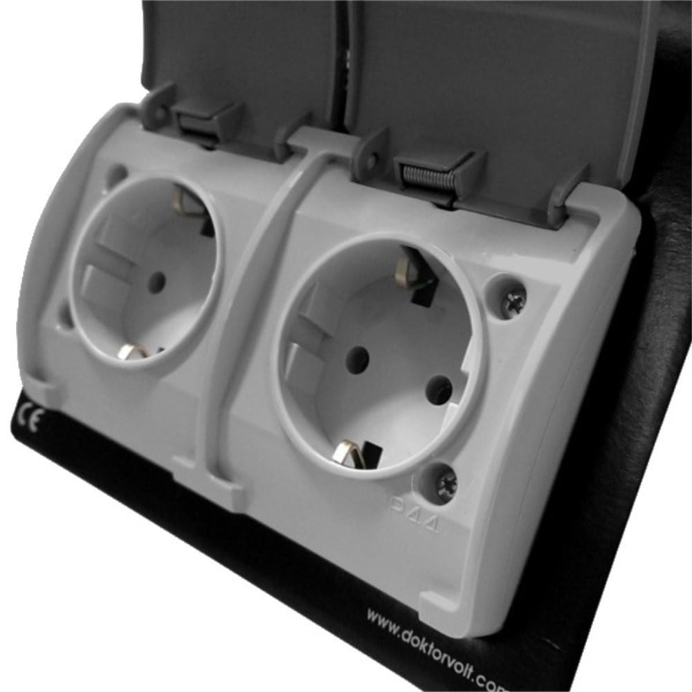 Gniazdo podwójne schuko natynkowe IP44 popiel/grafit 182-08 DV 8394 - obrazek 2