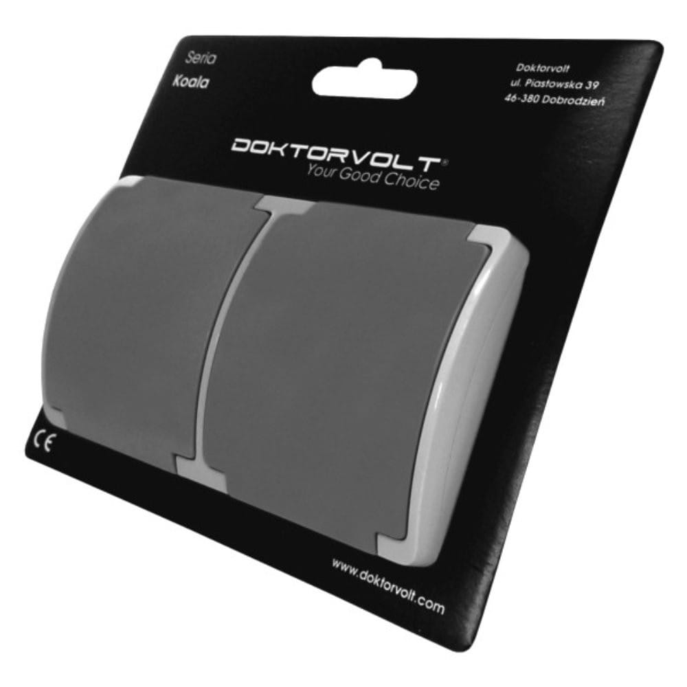 Gniazdo podwójne schuko natynkowe IP44 popiel/grafit 182-08 DV 8394 - obrazek 3