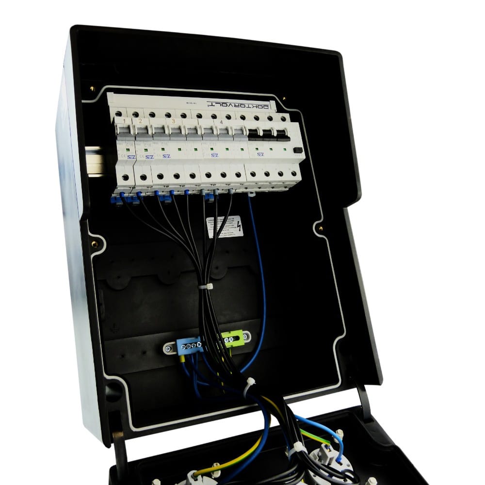 Rozdzielnica budowlana gumowa HD-S/FI IP67 32A/5P 16A/5P 2x230V gniazda Mennekes Schuko Doktorvolt® 9559 - obrazek 2