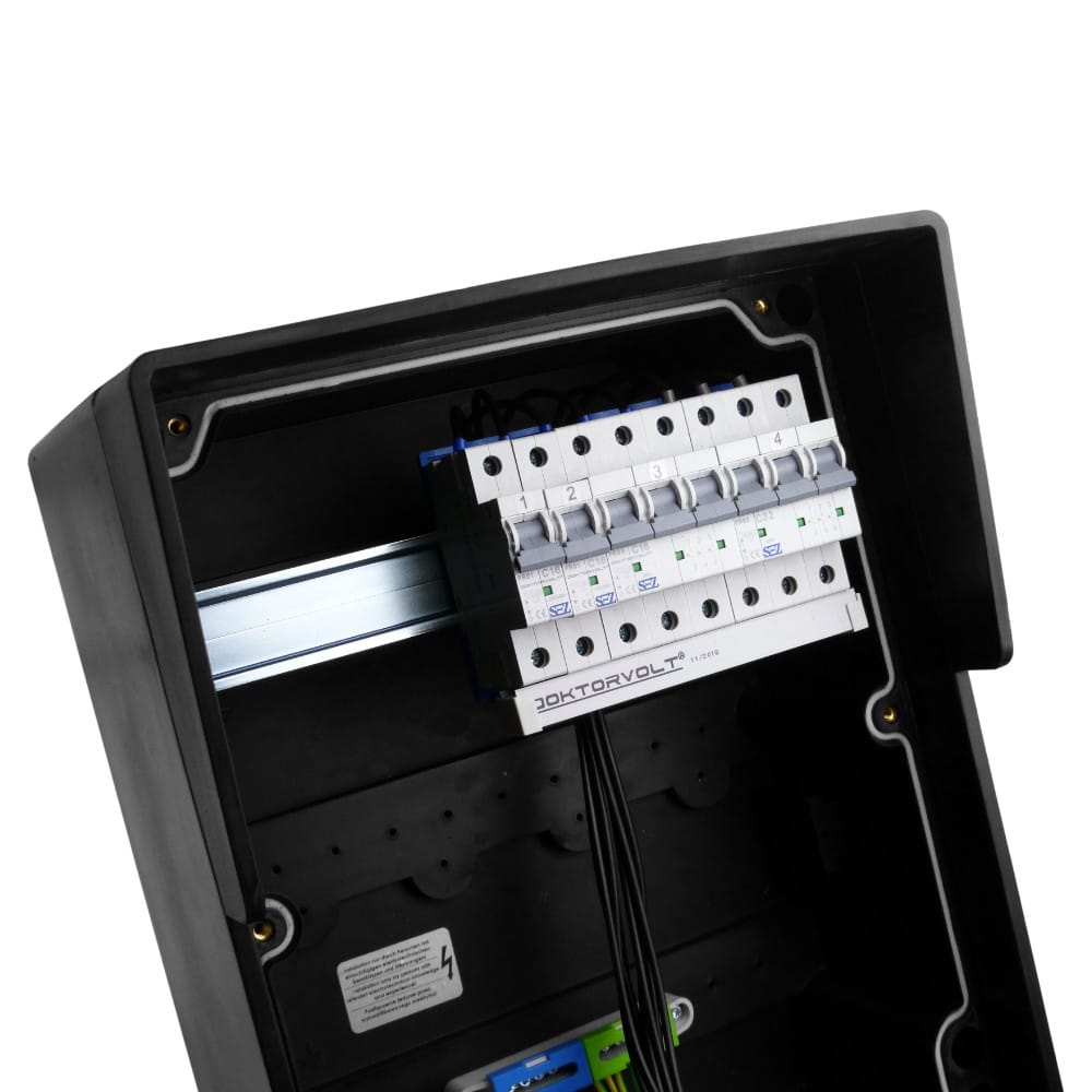 Rozdzielnica budowlana HD-S IP67 32A/5P 16A/5P 2x230V Schuko gumowa Doktorvolt 9542 - Image 2