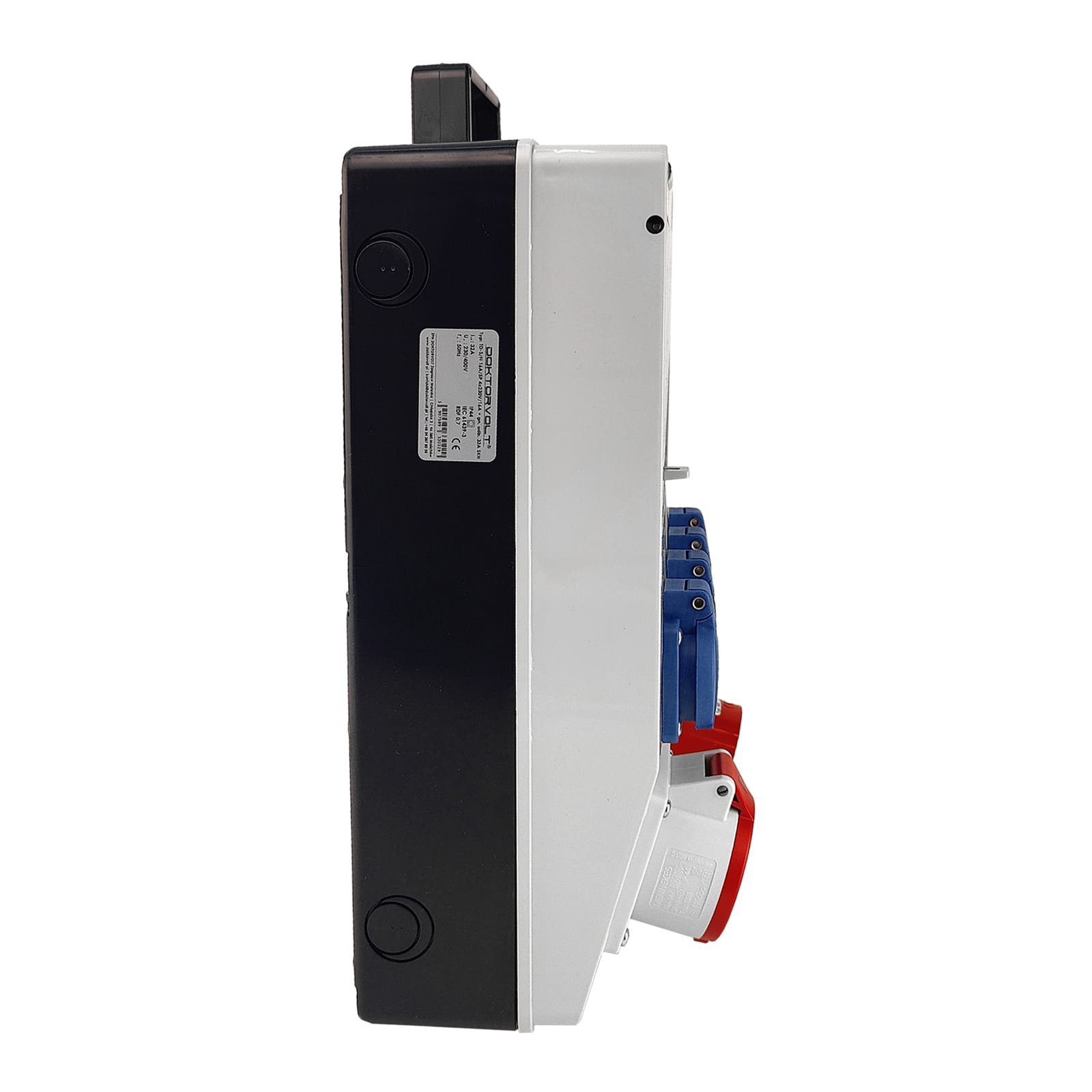 Baustromverteiler 1x16A 4x230V 32A mit Griff und Anbaustecker Stromverteiler Doktorvolt TD-S/FI DV-0229-D – Bild 4
