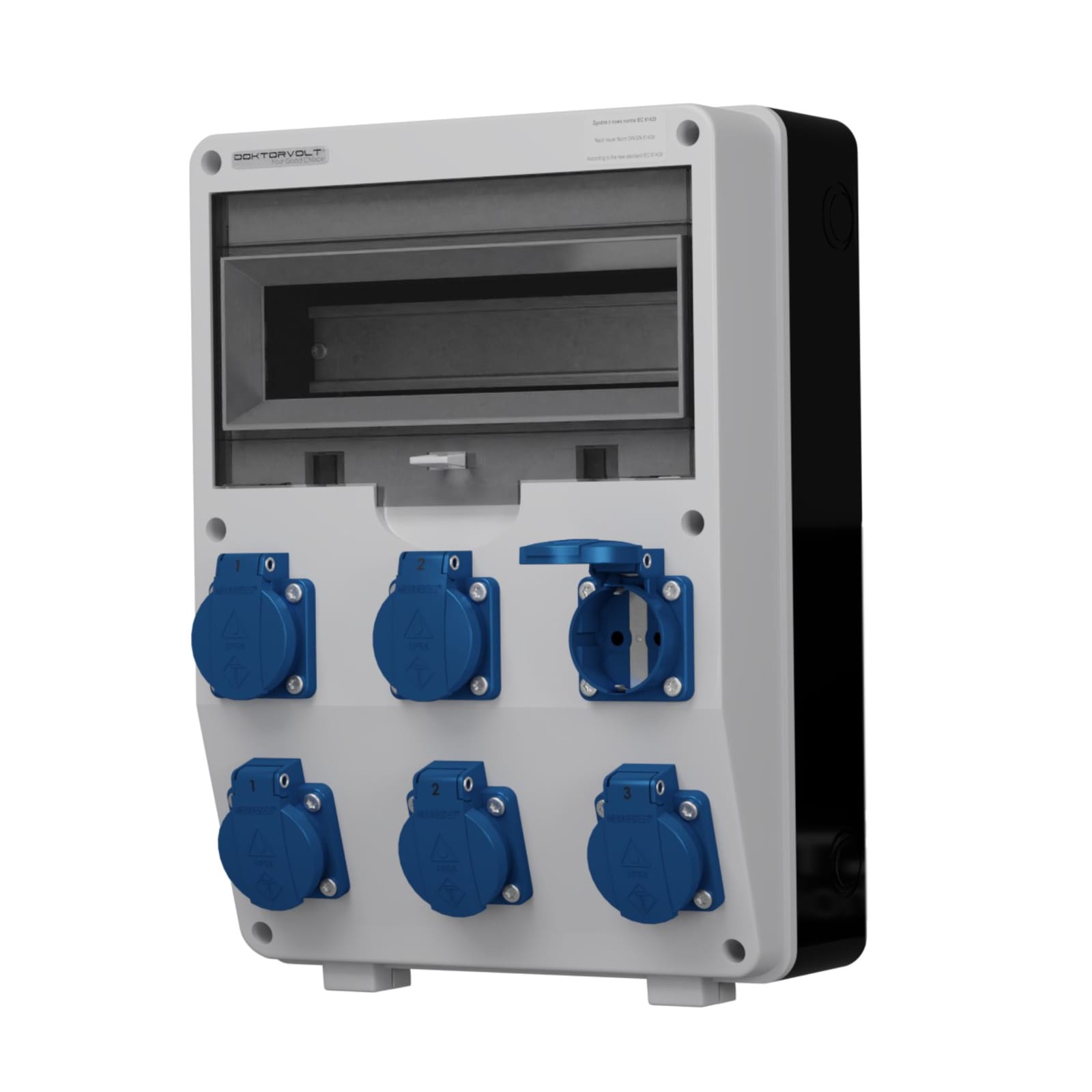 Rozdzielnica budowlana TD 6x230V Schuko gniazda Mennekes Doktorvolt 0564 - obrazek 4