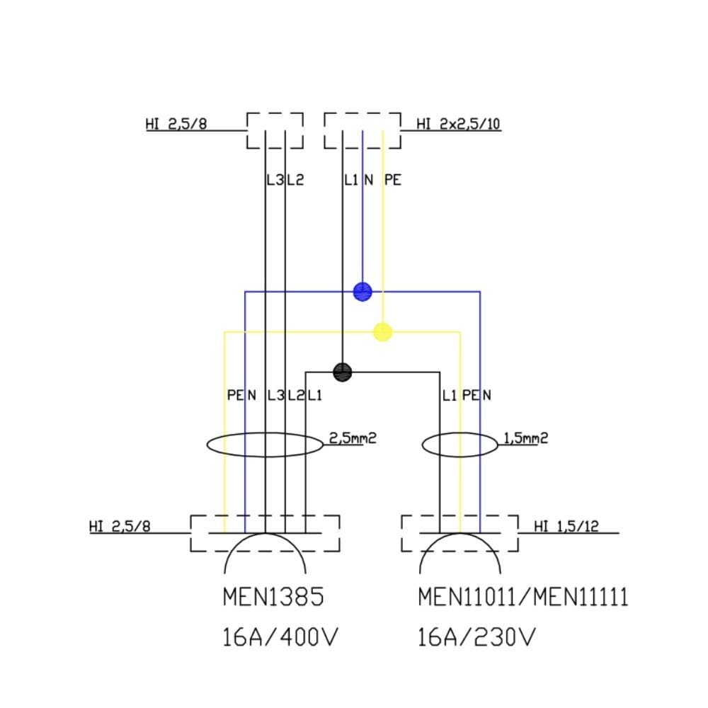 Wanddose WDD 1x16A 1x230V Stromverteiler Doktorvolt® DV-6688-D – Bild 3
