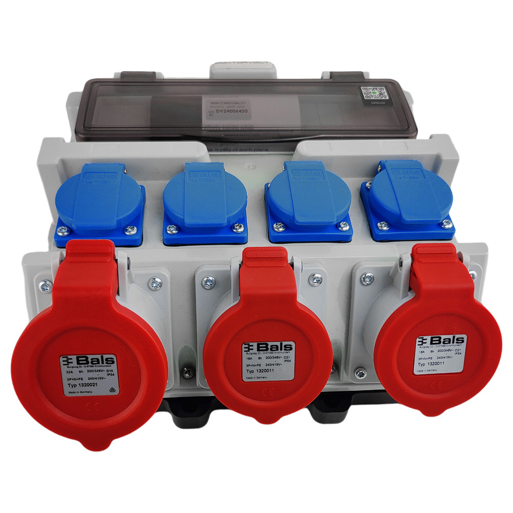 Rozdzielnica budowlana 12 modułowa z uchwytem IP44 4x230V SCHUKO 2x16A 32A Doktorvolt bez zabezpieczeń - obrazek 3