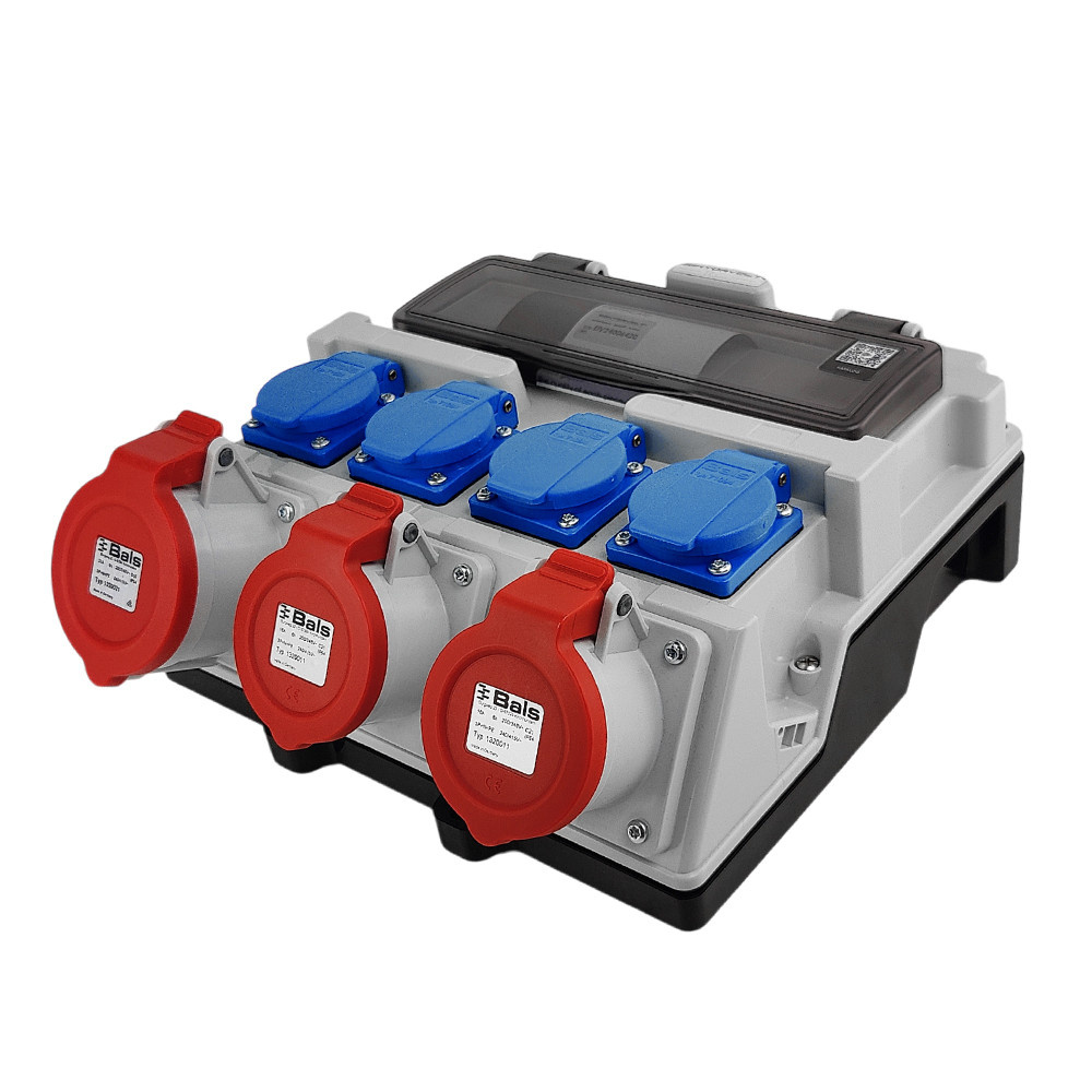 Rozdzielnica budowlana 12 modułowa z uchwytem IP44 4x230V SCHUKO 2x16A 32A Doktorvolt bez zabezpieczeń - obrazek 4