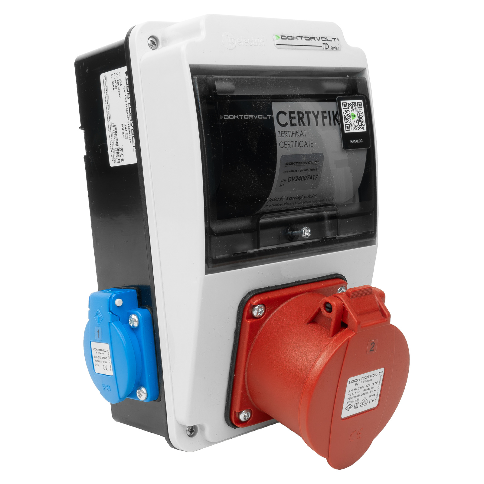 Wandverteiler XS-S 32A 2x230V IP44 Stromverteiler Komplett Verdrahtet Doktorvolt DV-5060-D – Bild 2