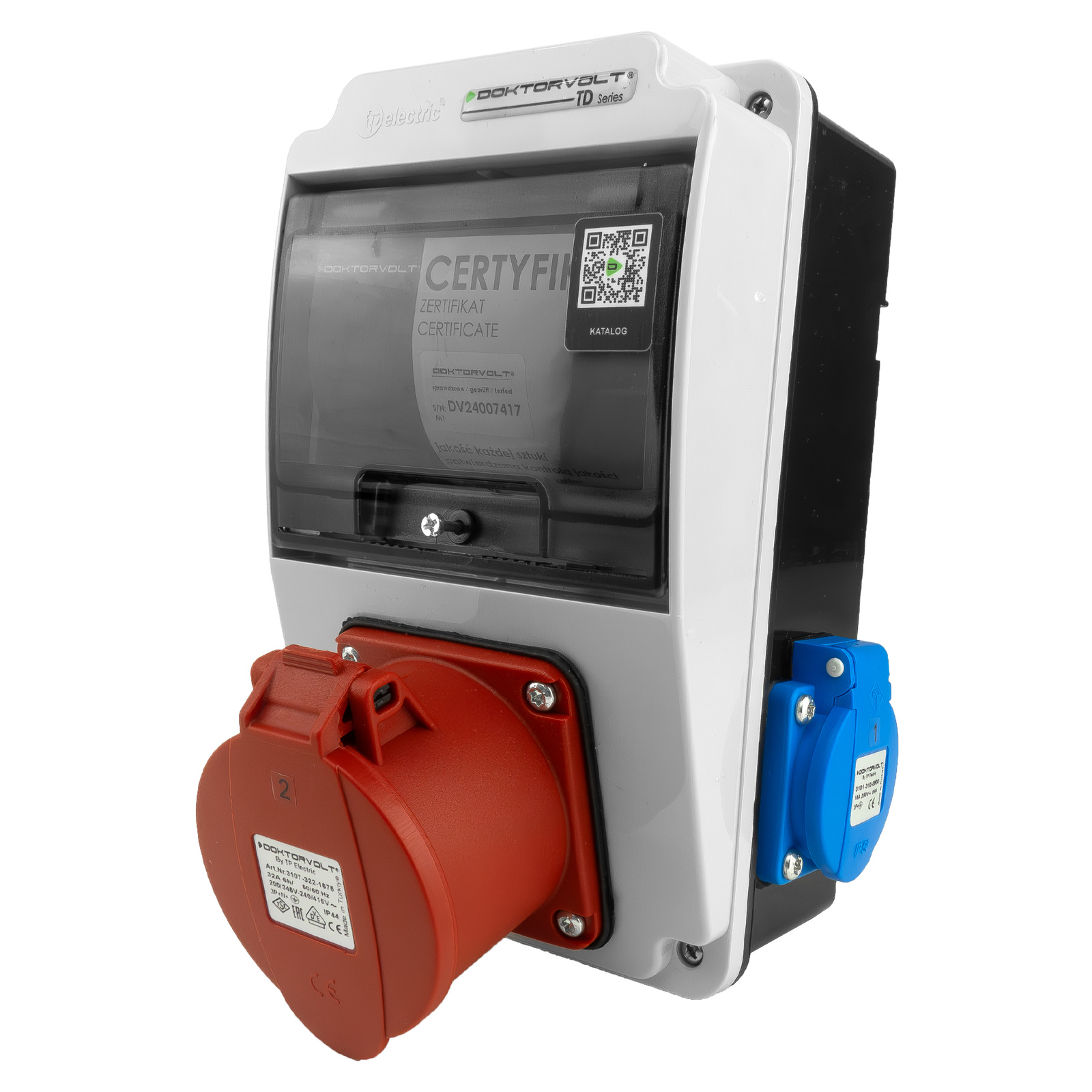 Wandverteiler XS-S 32A 2x230V IP44 Stromverteiler Komplett Verdrahtet Doktorvolt DV-5060-D – Bild 4