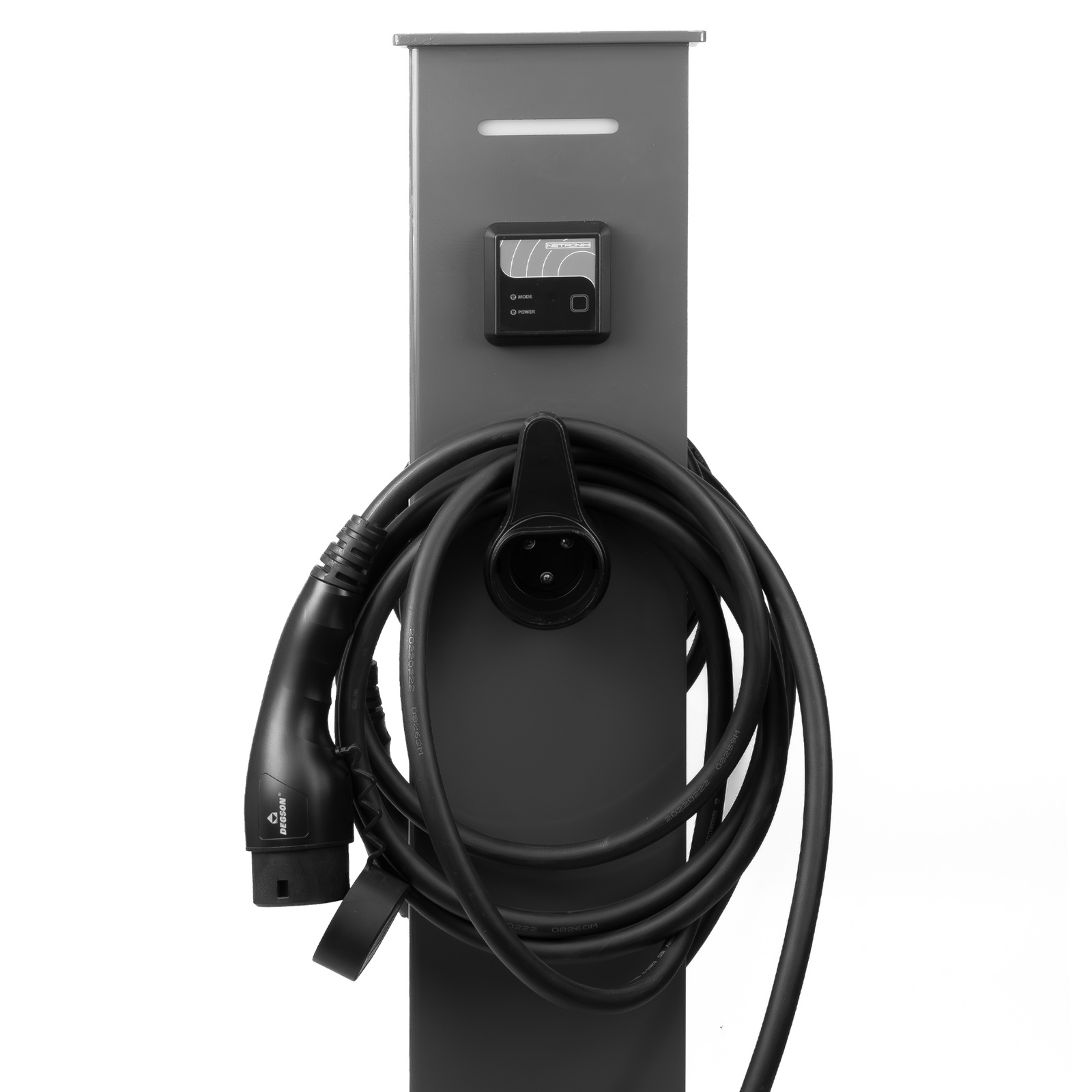 Wolnostojąca stacja ładowania EVSE 2x22 kW ładowarka dwustanowiskowa typ 2 RFID 2x5m kabel do ładowania DOKTORVOLT DV-5169-EV - Image 4