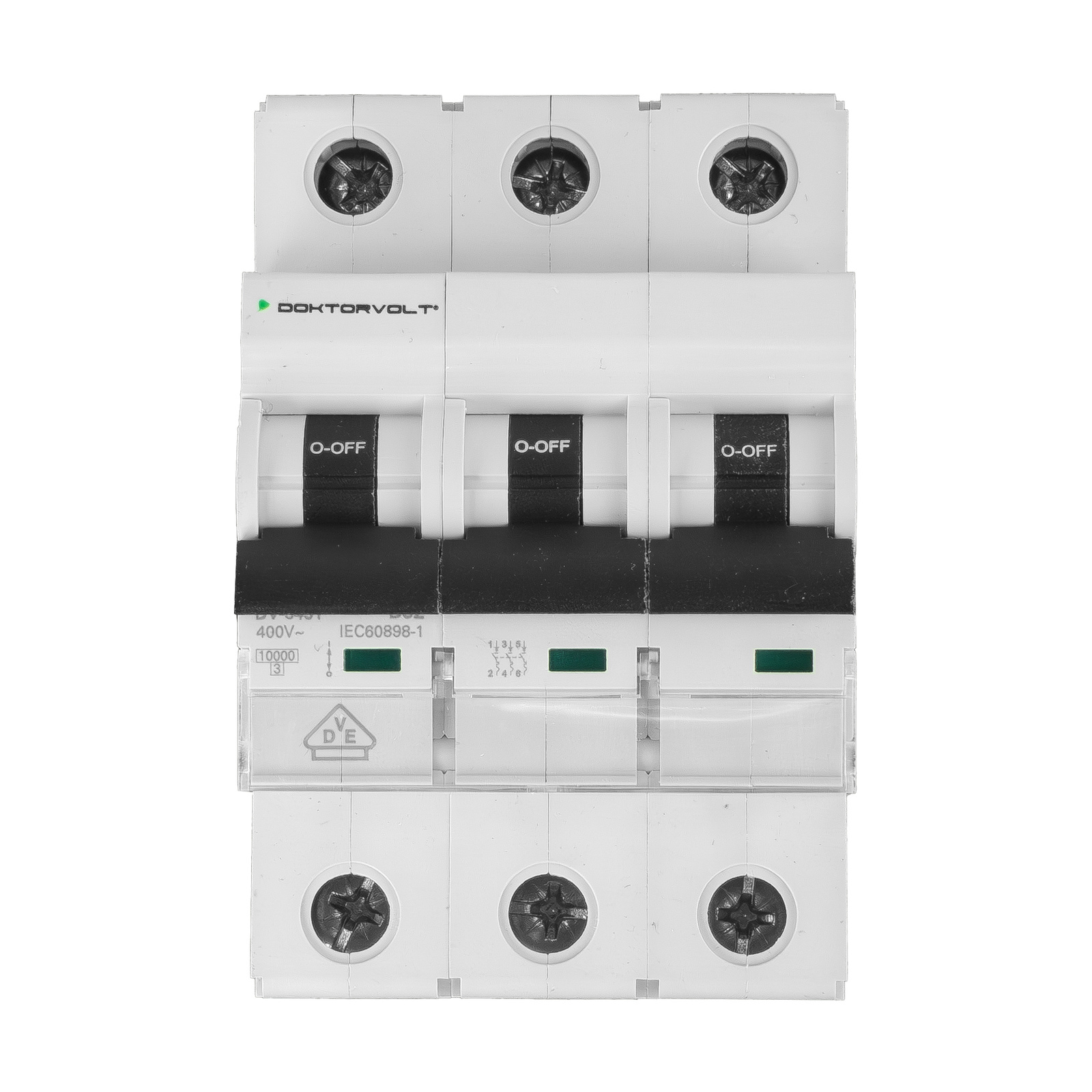 Wyłącznik nadprądowy MCB 10kA 3P 32A VDE B32A Doktorvolt DV-3431 - Image 3