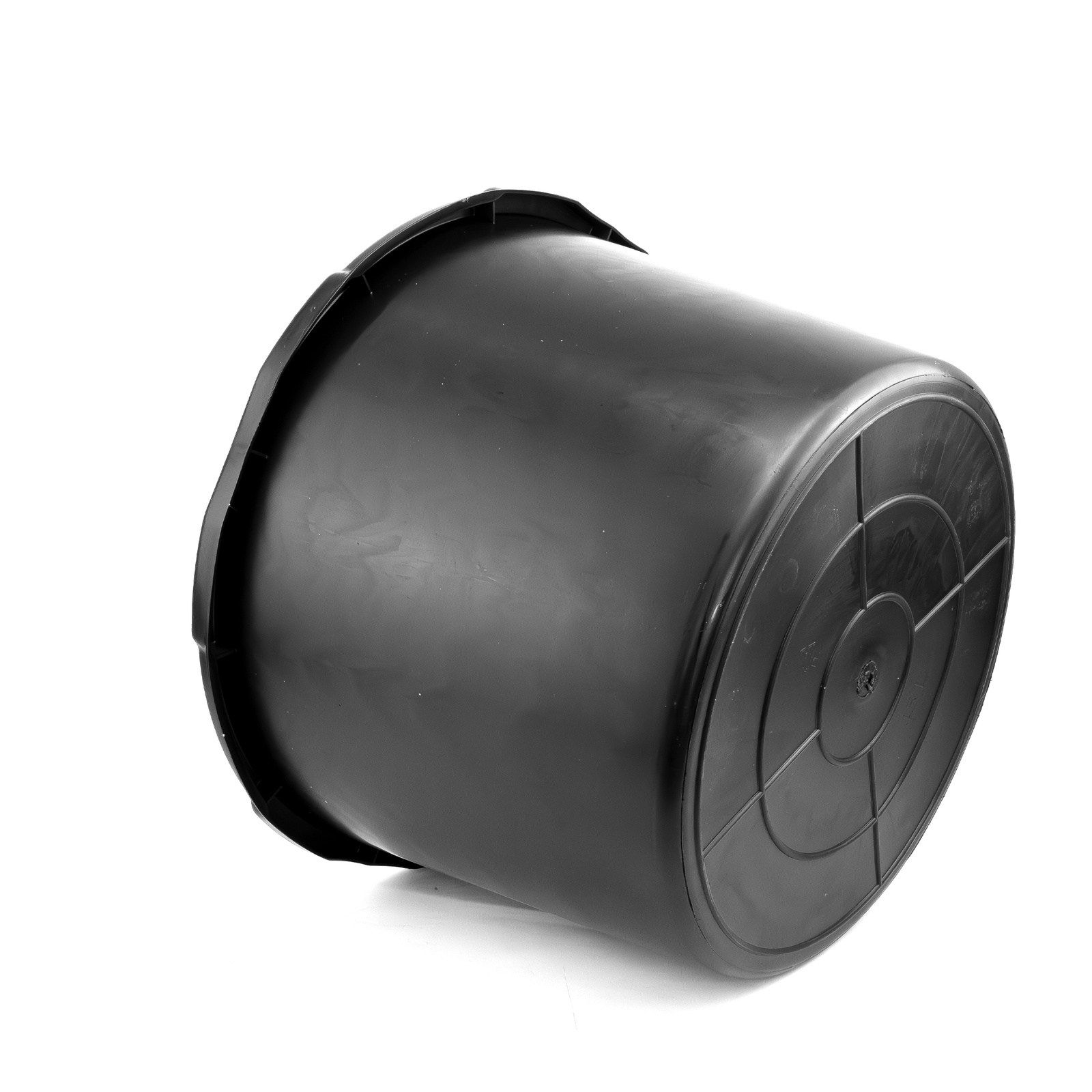 Mörtelkübel 45L Mörtelwanne Baueimer Mörtelkasten pflanzkübel Mörteleimer Kübel für Mörtel Beton Kleber widerstandsfähig aus PP/PE-Regranulat Zementkübel rund schwarz DV-5640 – Bild 2