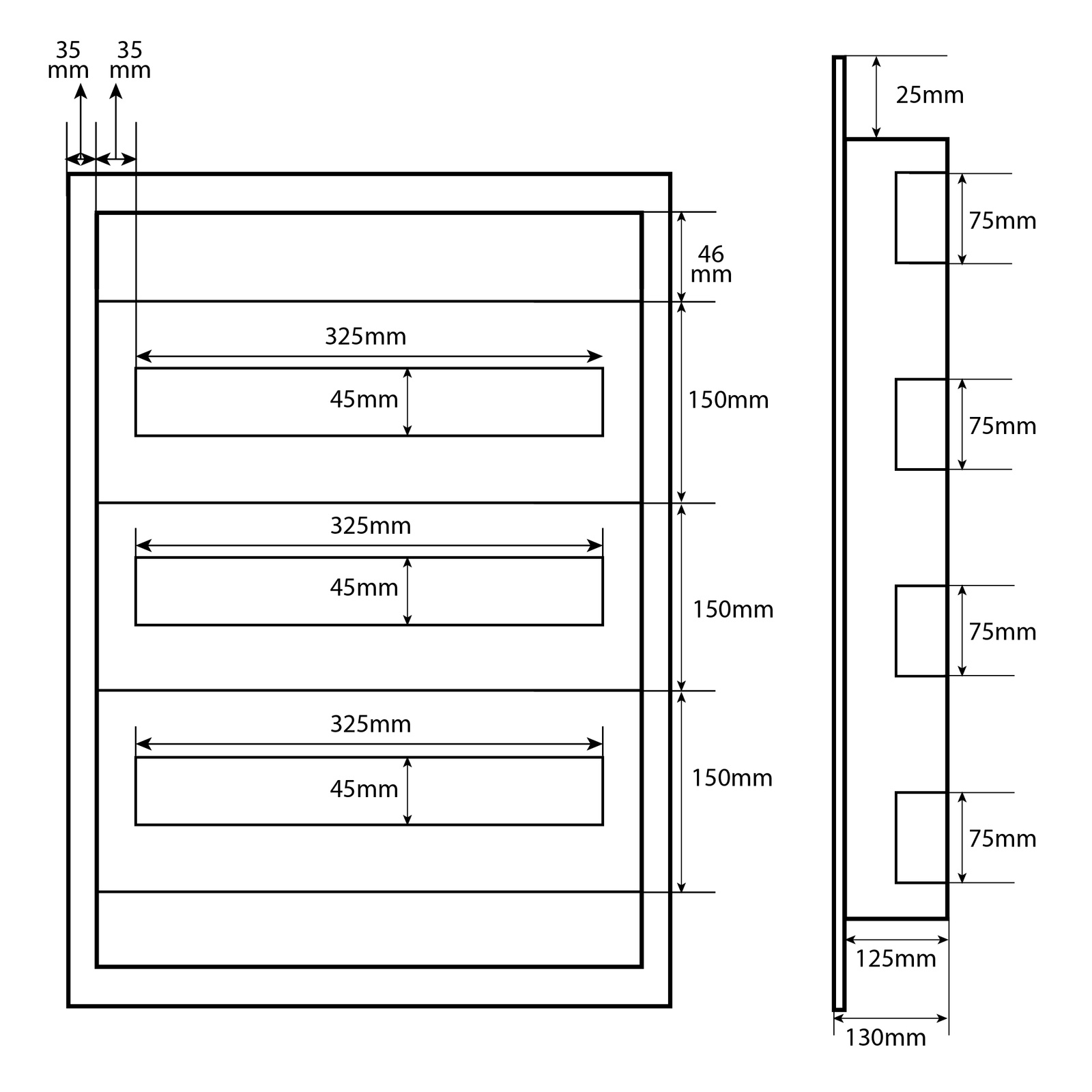 Doktorvolt Rozdzielnica podtynkowa 3x18 skrzynka elektryczna modułowa metalowa IP30 1598 - Image 3