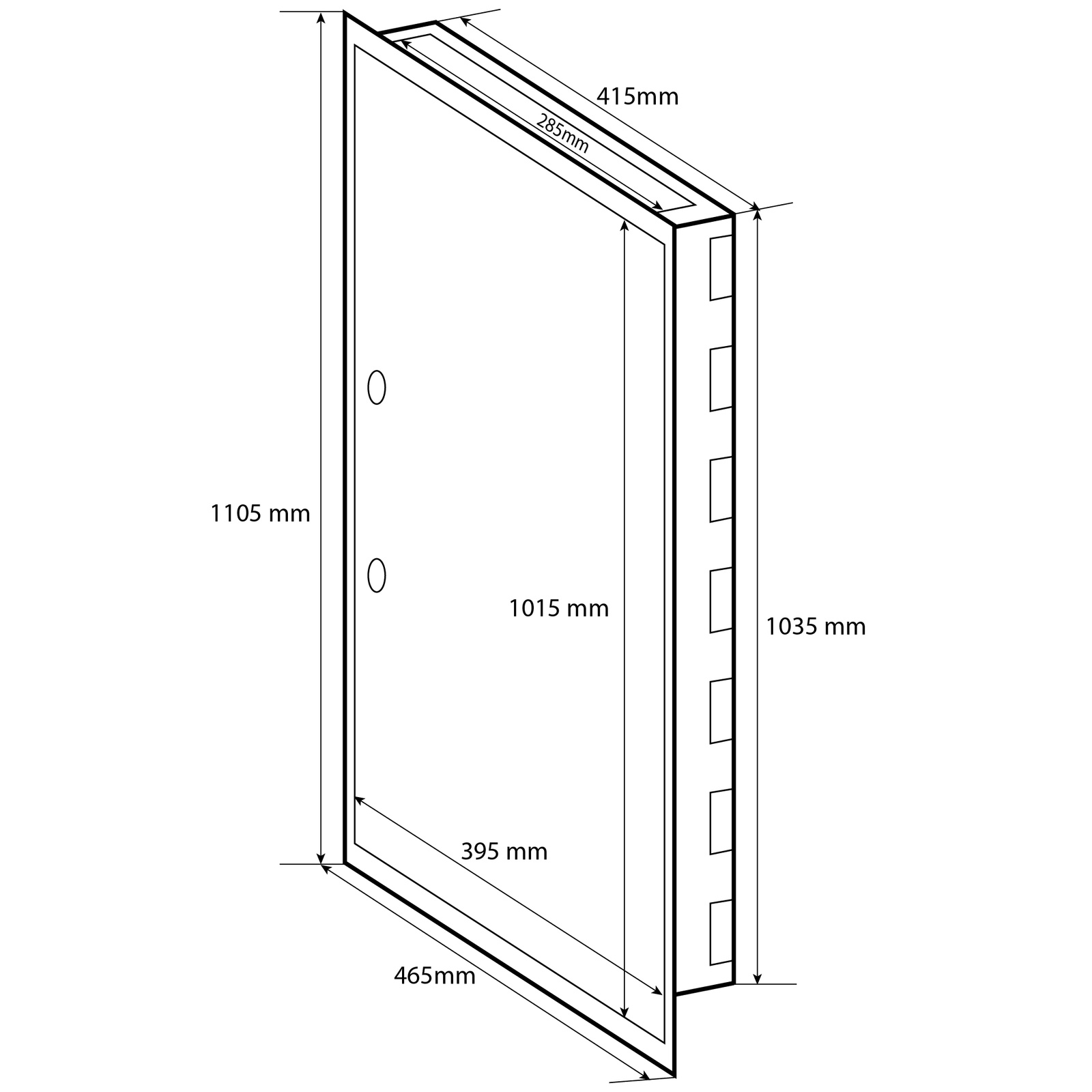 Doktorvolt Rozdzielnica podtynkowa 6x18 skrzynka elektryczna modułowa metalowa IP30 1628 - obrazek 4