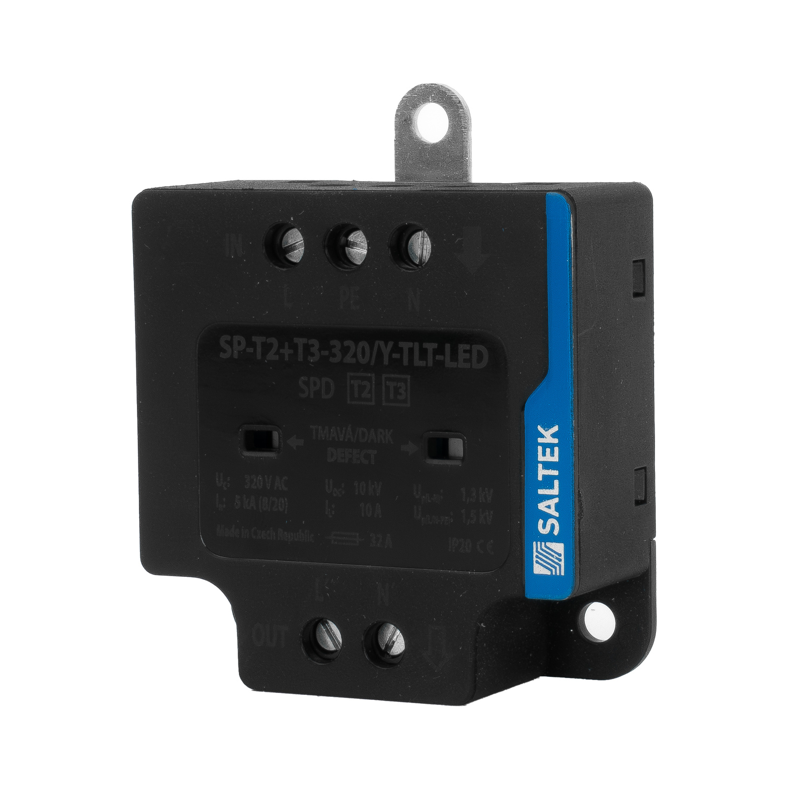 Ogranicznik przepięć T2+T3 SP-T2+T3-320/Y-TLT-LED 230V 10A chronnik przepięciowy Saltek A06244 - Image 3