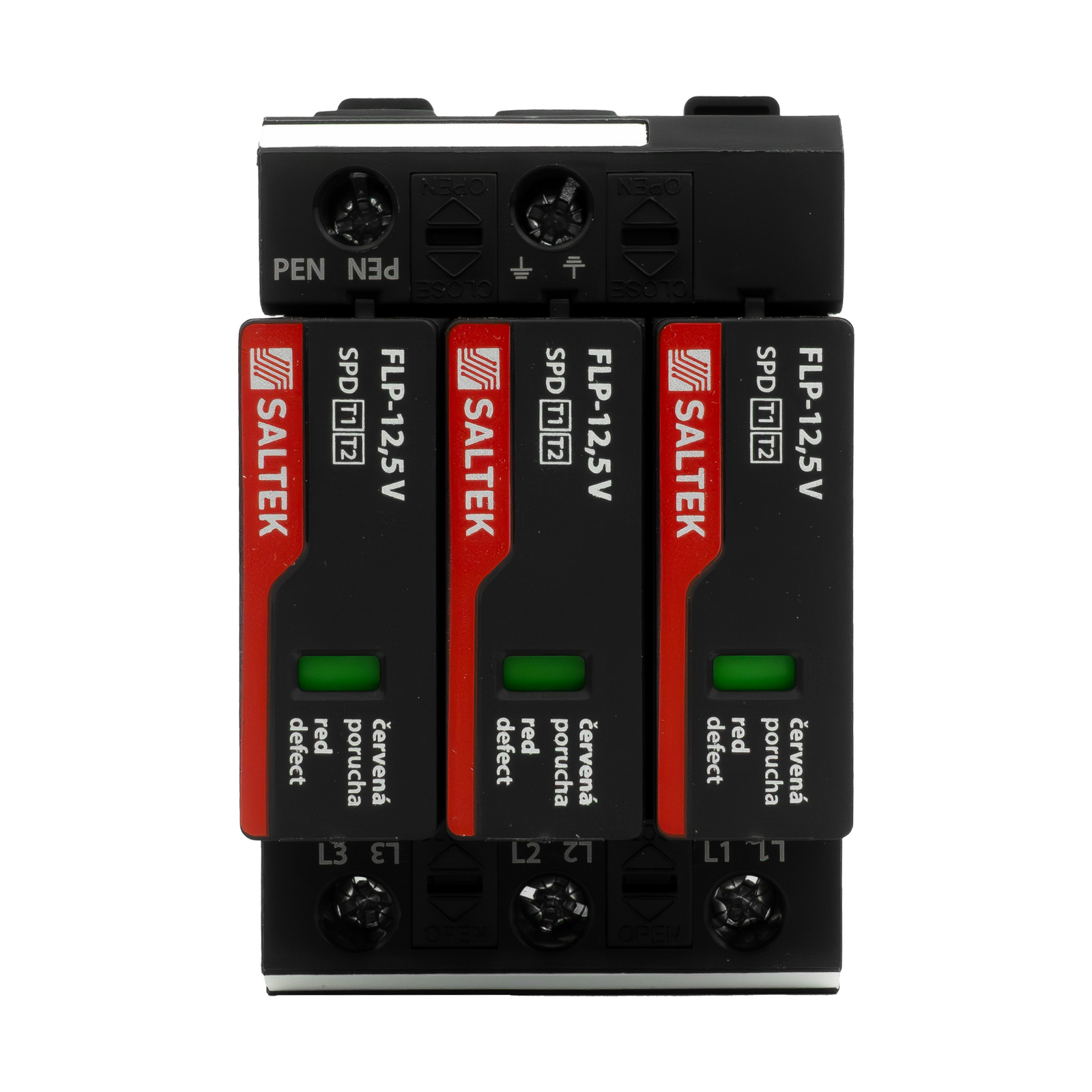 Ogranicznik przepięć typ 1 12.5kA FLP-12,5 V/3 do 350V DC szyna DIN ochronnik przepięciowy dla niskiego napięcia - obrazek 2