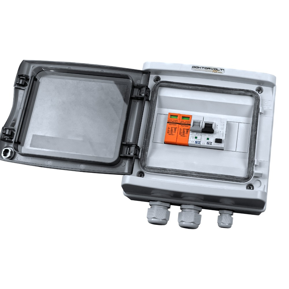 Rozdzielnica PV Fotowoltaiczna Solarna AC 1F B20 25A 300mA T1 T2 Doktorvolt DV-9498-FOT-265-AC - obrazek 3