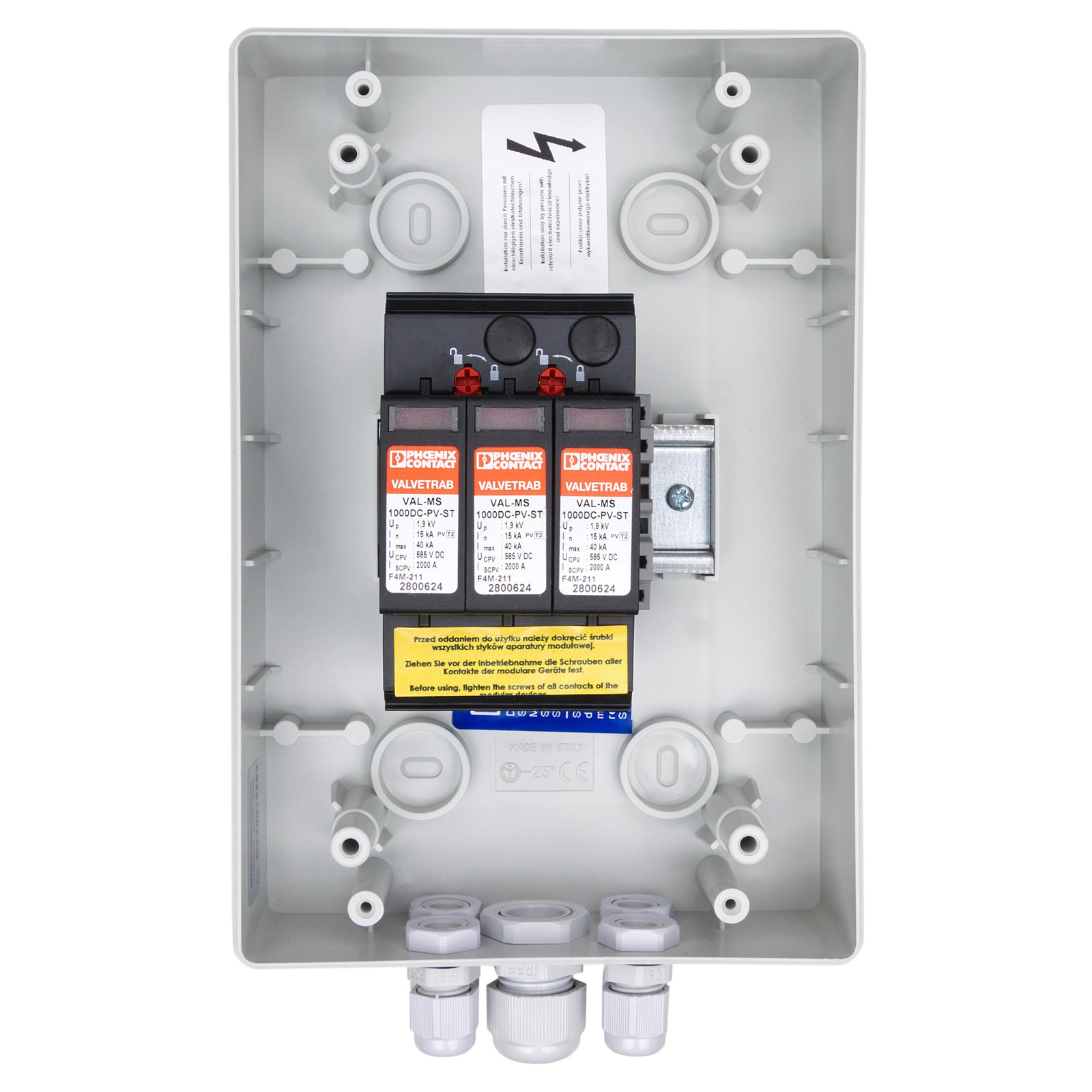Rozdzielnica PV Fotowoltaiczna Solarna DC 1000V T2 Phoenix Contact PG Doktorvolt DV-4357-FOT - obrazek 3