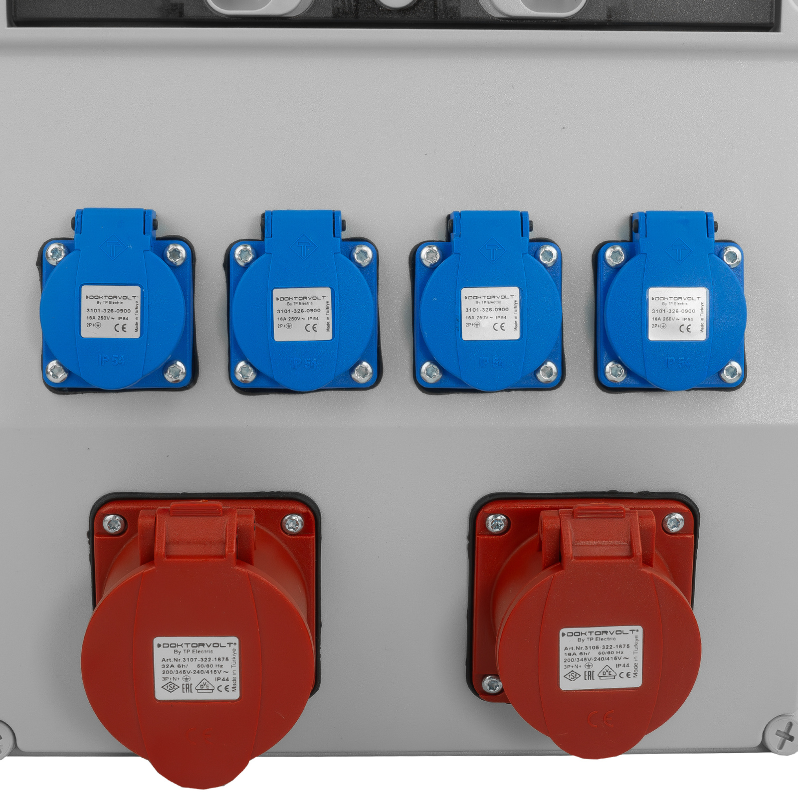 Baustromverteiler 16A 32A CEE 4x230V typ E Stromverteiler mit 26 Module Revisionsfenster Doktorvolt DV-5312-F – Bild 4