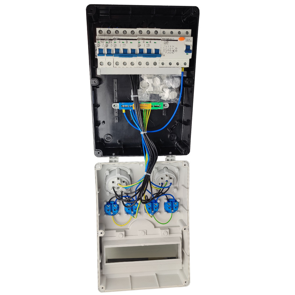 Baustromverteiler 32A 16A gesicherter Stromverteiler 4x230V IP44 DOKTORVOLT DV-S/FI DV-9918-F – Bild 4